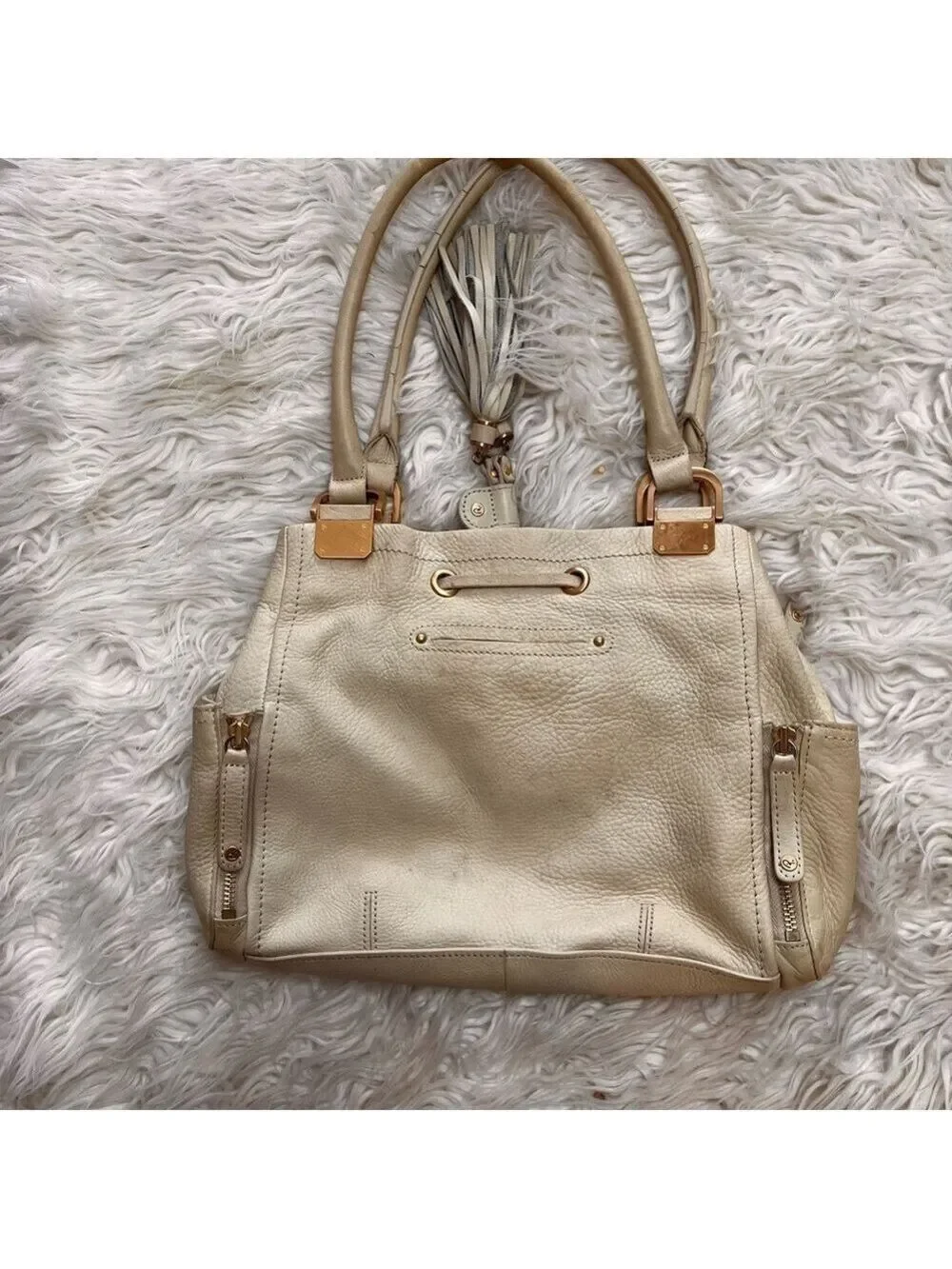 Pelle Studio Women’s Winter White Fandango Leather Handbag